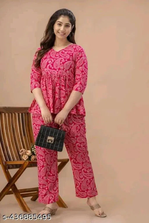 🌸 Pink Paisley Co-ord Set — Look Gorgeous Every Day!